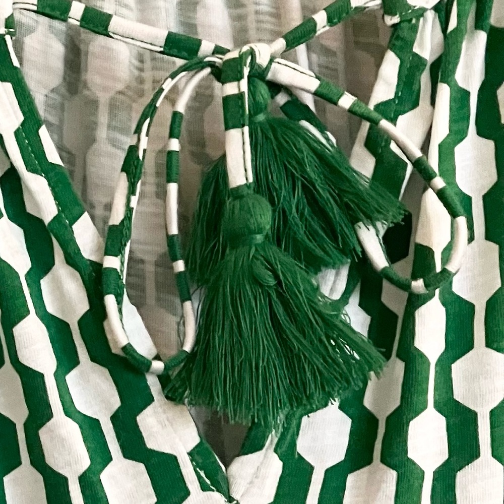 Boden Green Geometric Print Short-Sleeve Dress - Picture 9 of 12